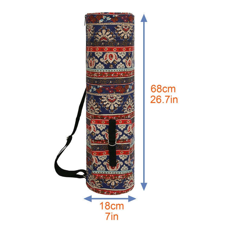 Printed Yoga Shoulder Backpack Thickened Yoga Mat Bag Sports Gym Bag(Ice)