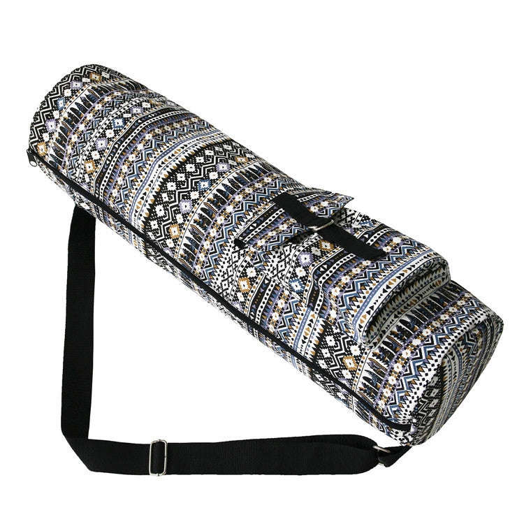 Printed Yoga Shoulder Backpack Thickened Yoga Mat Bag Sports Gym Bag(Ice)