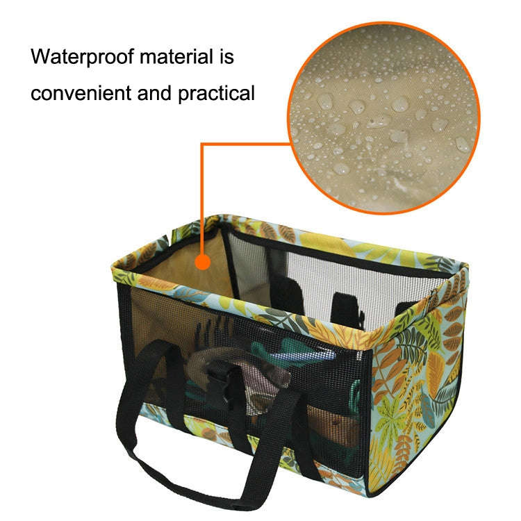 Multifunctional Breathable Portable Garden Tool Bag Fishing Gear Storage Bag(Blue Flower)