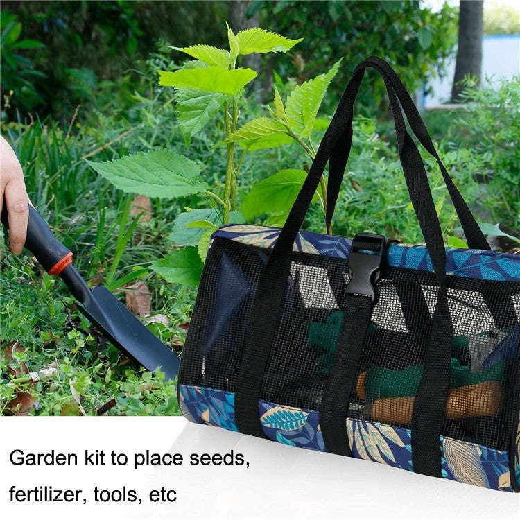 Multifunctional Breathable Portable Garden Tool Bag Fishing Gear Storage Bag(Blue Flower)