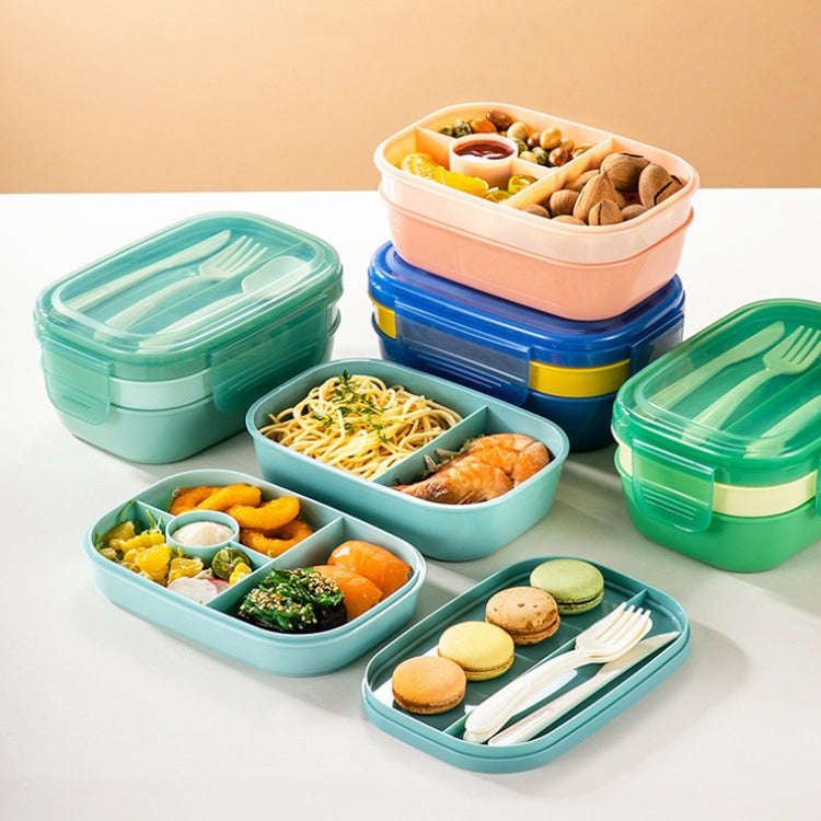 1900ML Large Capacity Microwave Children Sealed Compartment Lunch Box(Blue)