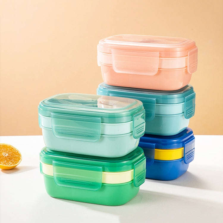 1900ML Large Capacity Microwave Children Sealed Compartment Lunch Box(Blue)