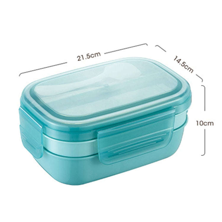 1900ML Large Capacity Microwave Children Sealed Compartment Lunch Box(Blue)