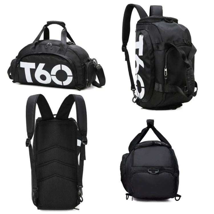 Wet and Dry Separation Fitness Backpack Swimming Taekwondo Waterproof Travel Bag(Simple Black Bot...
