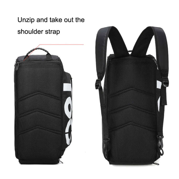 Wet and Dry Separation Fitness Backpack Swimming Taekwondo Waterproof Travel Bag(Simple Black Bot...