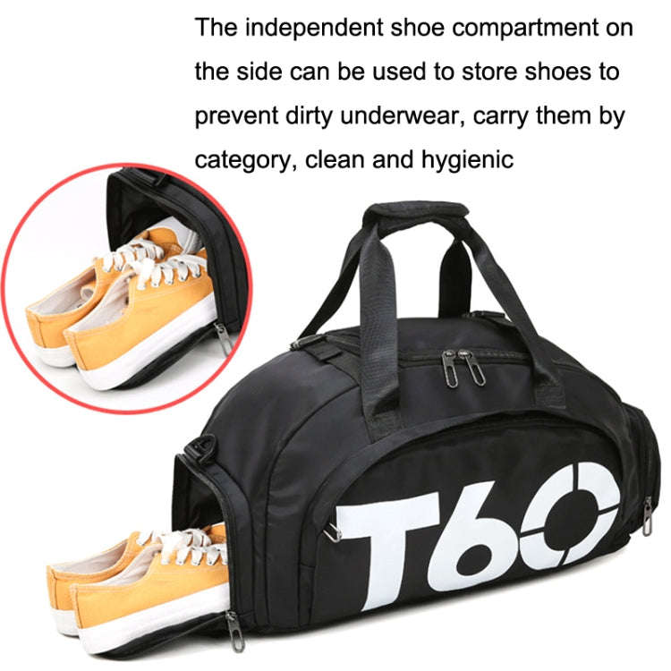 Wet and Dry Separation Fitness Backpack Swimming Taekwondo Waterproof Travel Bag(Simple Black Bot...