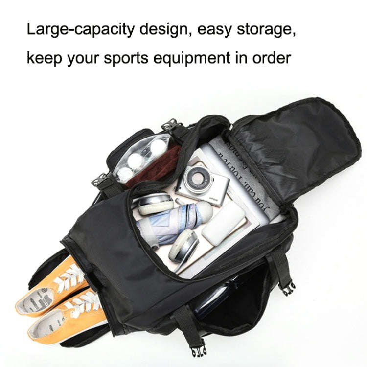 Wet and Dry Separation Fitness Backpack Swimming Taekwondo Waterproof Travel Bag(Simple Black Bot...