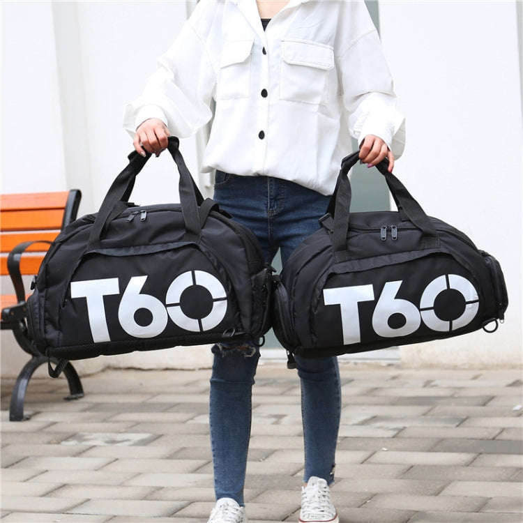 Wet and Dry Separation Fitness Backpack Swimming Taekwondo Waterproof Travel Bag(Simple Black Bot...