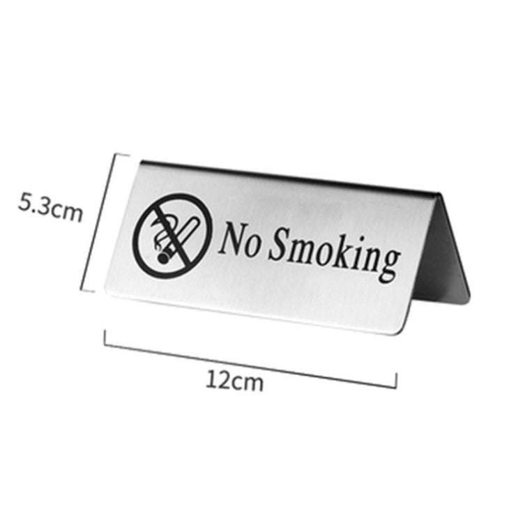 Stainless Steel Hotel Table Countertop Card No Smoking Card (Silver)