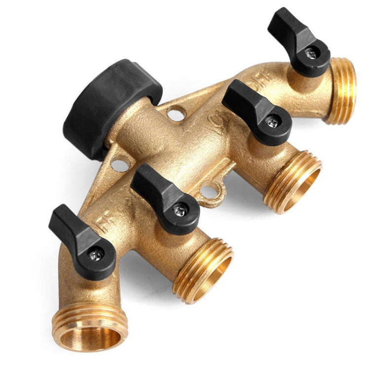 Garden Watering Agricultural Irrigation Family Car Wash Faucet Copper 4-way Ball Valve Water Divi...