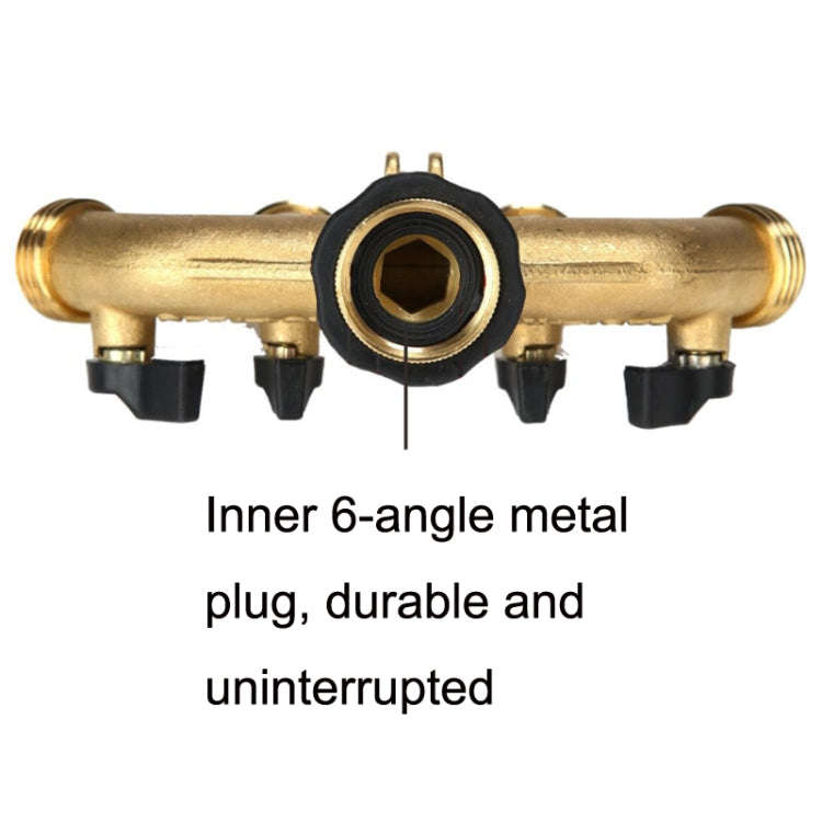 Garden Watering Agricultural Irrigation Family Car Wash Faucet Copper 4-way Ball Valve Water Divi...