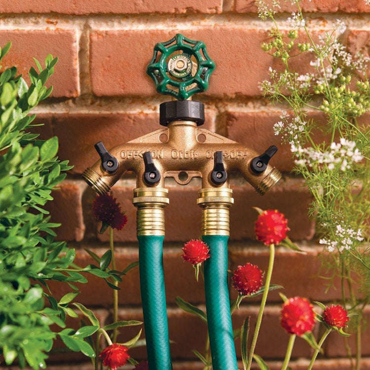 Garden Watering Agricultural Irrigation Family Car Wash Faucet Copper 4-way Ball Valve Water Divi...