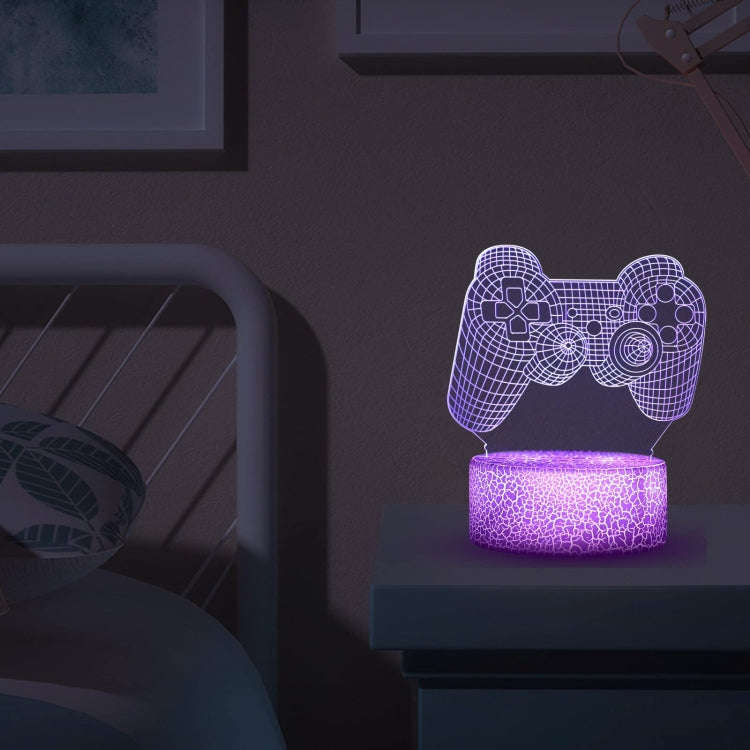 3D Game Handle Three-dimensional Colorful LED Lights, Style: Touch Crack Base+Remote Control
