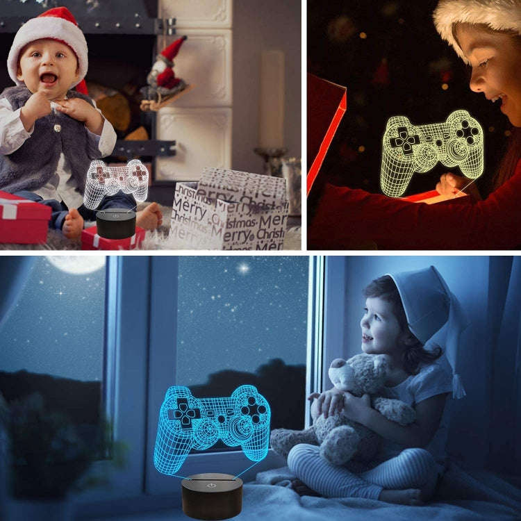 3D Game Handle Three-dimensional Colorful LED Lights, Style: Touch Black Base+Remote Control