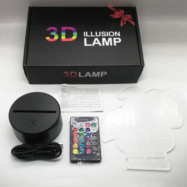 3D Game Handle Three-dimensional Colorful LED Lights, Style: Touch Black Base+Remote Control