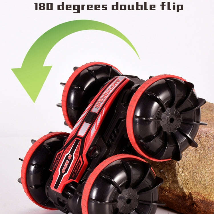 2.4G Amphibious Stunt Remote Control Car Double-sided Rolling Driving Children Electric Toys(Green)