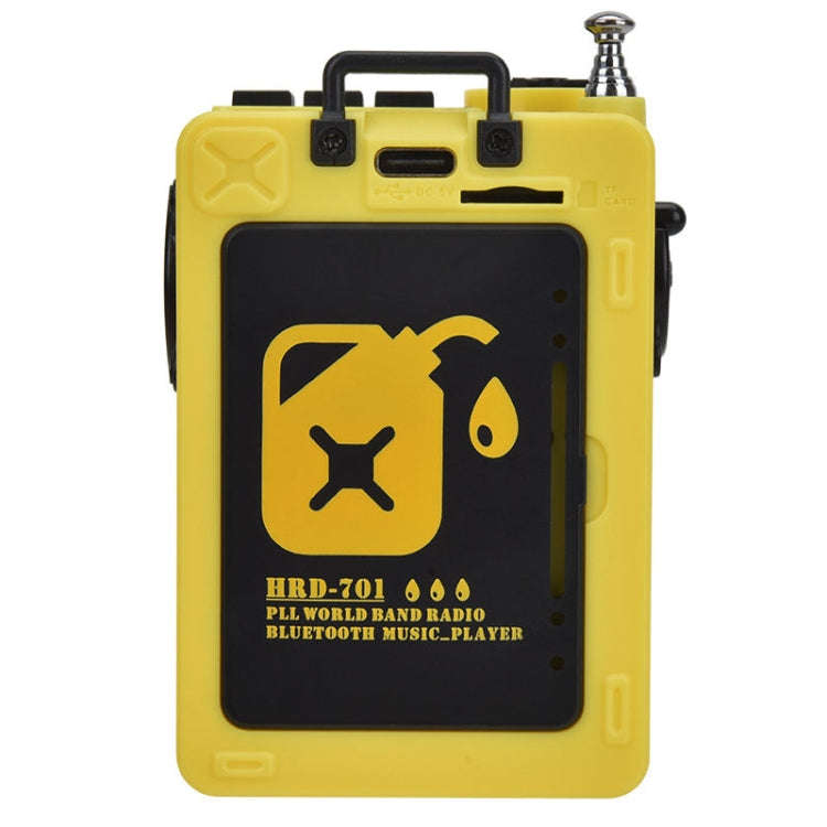 HanRongda HRD-701 Portable Full Band Radio Subwoofer Bluetooth TF Card Digital Display Radio(Yellow)