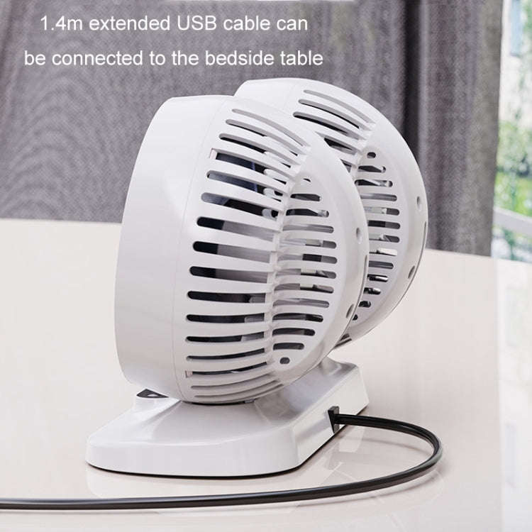 12v/24v Car Fan USB Interface Powerful Double Head Electric Fan(Olive Black)