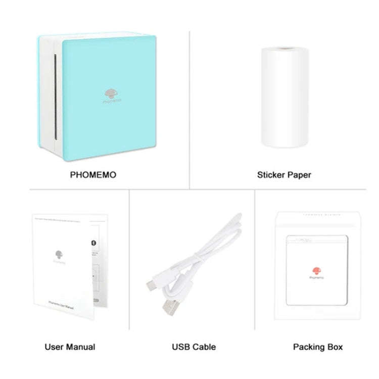 Phomemo M02-BK Pocket Small Bluetooth Portable Photo Thermal Label Wrong Question Printer