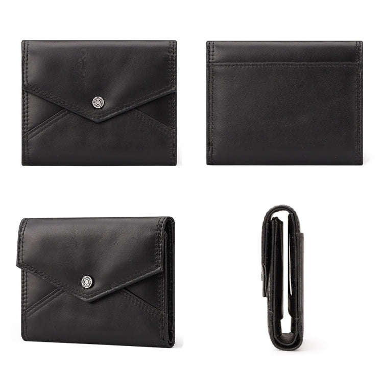 HUMERPAUL RFID Anti-Magnetic Lady Leather Wallet Buckle Card Coin Purse(Red)