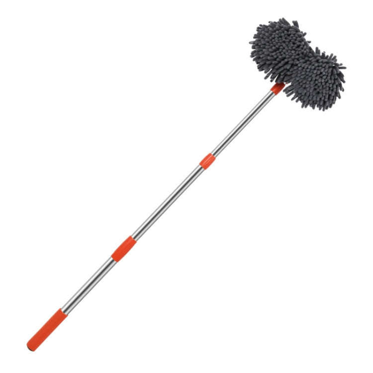 Car Wash Mop Soft Brush Long Handle Telescopic Rotary Car Cleaning Tool(Orange)