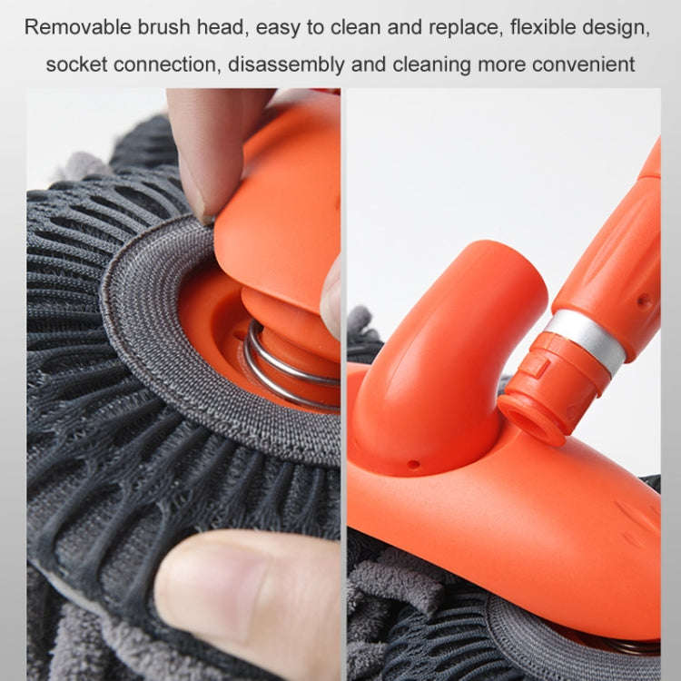 Car Wash Mop Soft Brush Long Handle Telescopic Rotary Car Cleaning Tool(Orange)