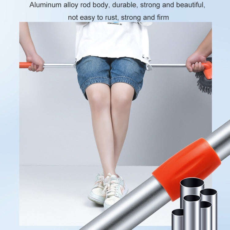 Car Wash Mop Soft Brush Long Handle Telescopic Rotary Car Cleaning Tool(Orange)