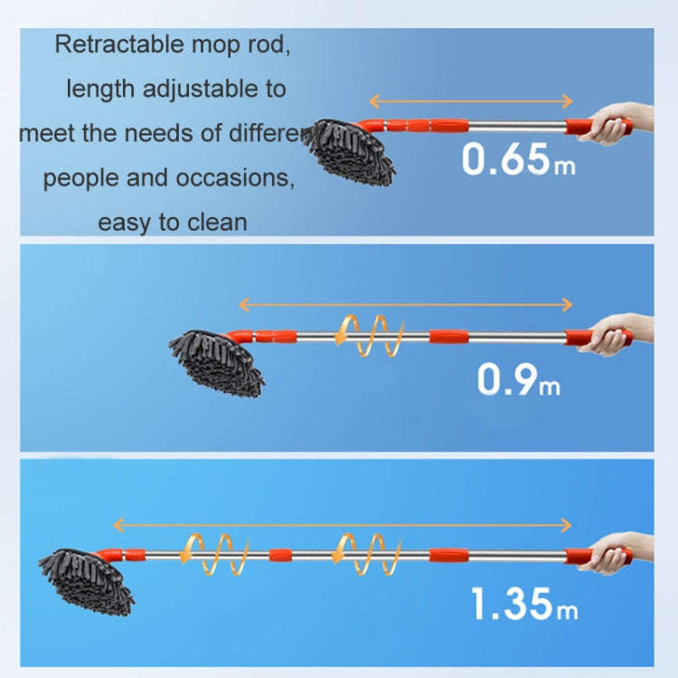 Car Wash Mop Soft Brush Long Handle Telescopic Rotary Car Cleaning Tool(Orange)