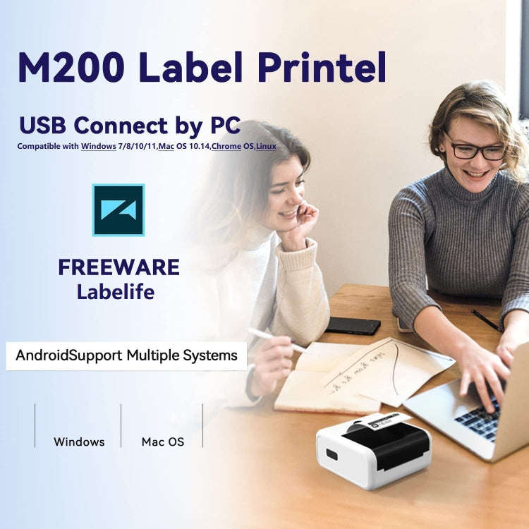 Phomemo M200 QR Code Tag Handheld Portable Bluetooth Thermal Label Printer(White)
