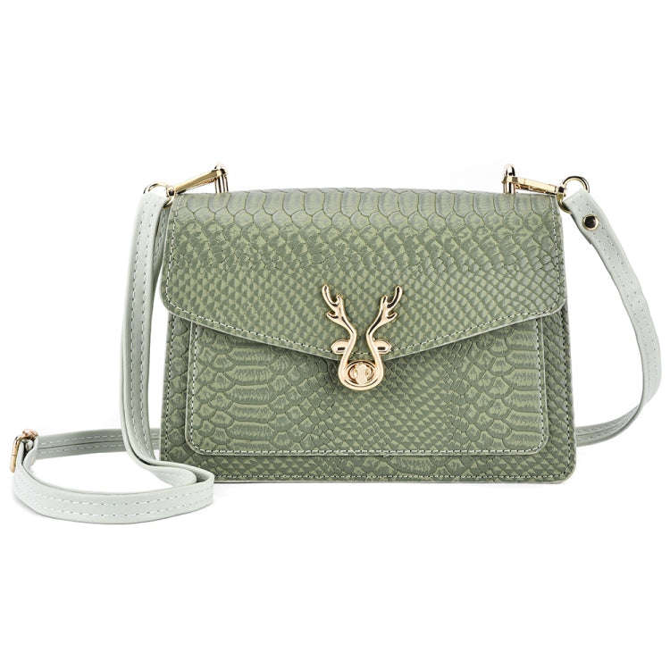 Outdoor Crocodile Pattern Leather Single-Shoulder Crossbody Bag Mobile Phone Bag(Green)