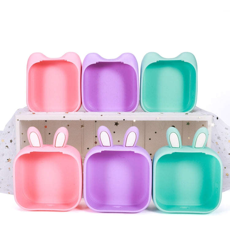 For Phomemo T02 Printer Silicone Protective Case(Green Rabbit Ear)