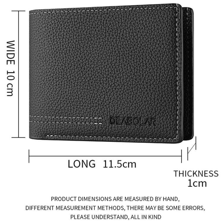 DEABOLAR Large-capacity Multi-card Men Short PU Leather Wallet(Brown)