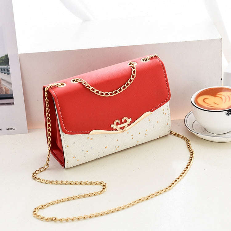 Messenger Sequins Shoulder Bag Women Mobile Phone Coin Purse, Color: Red