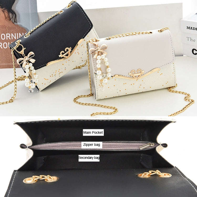 Messenger Sequins Shoulder Bag Women Mobile Phone Coin Purse, Color: Black