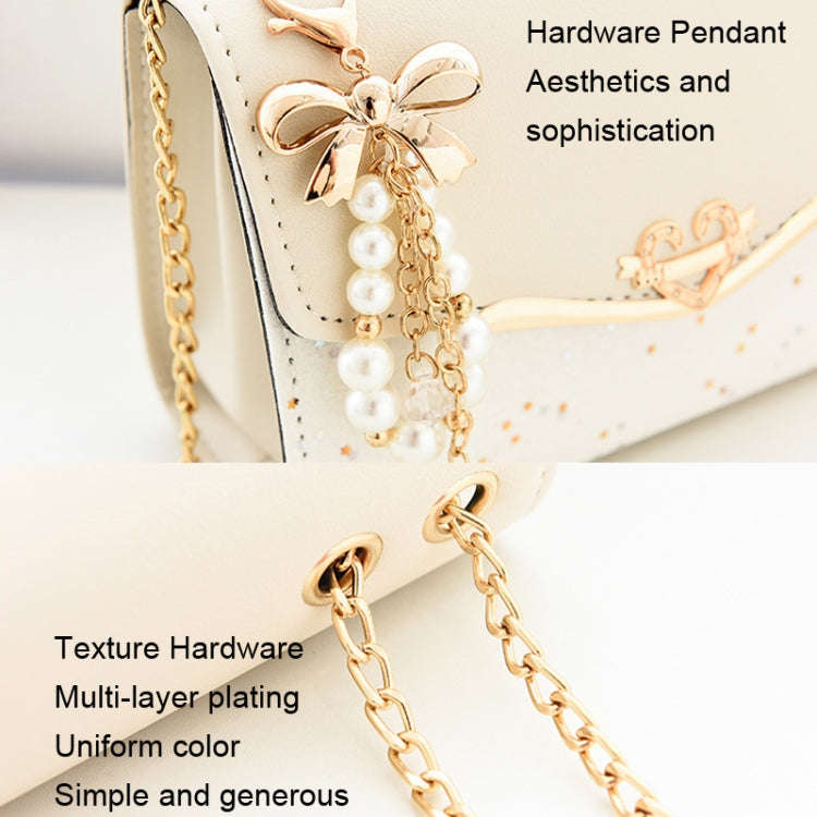 Messenger Sequins Shoulder Bag Women Mobile Phone Coin Purse, Color: Lake Blue With Pendant