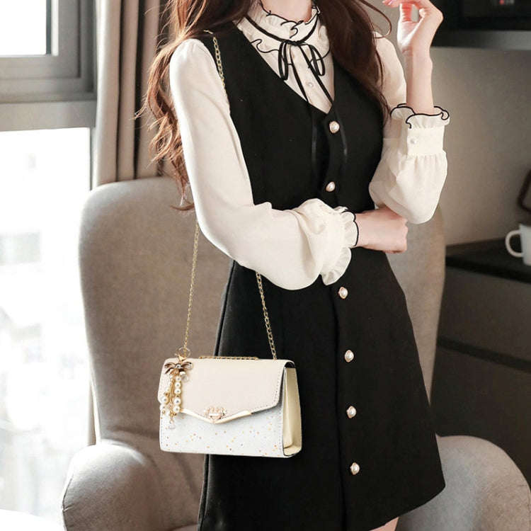Messenger Sequins Shoulder Bag Women Mobile Phone Coin Purse, Color: Black