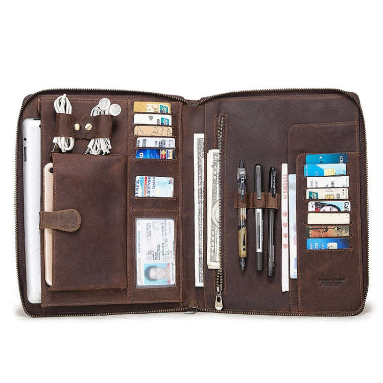 HUMERPAUL Tablet Protective Leather Case Handbag Business Leather Computer Bag(Black)
