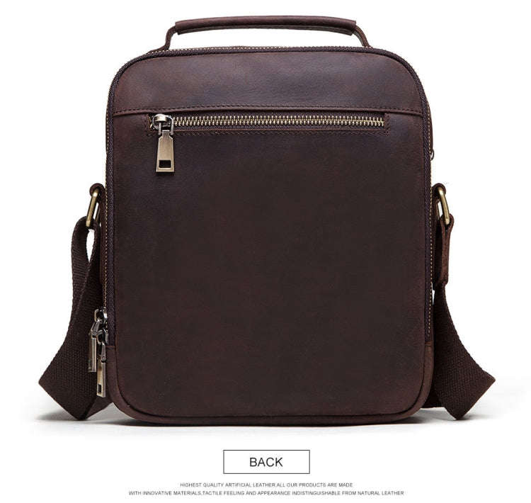 HUMERPAUL Men Leather Cross-Body Bag Shoulder Bag(Brown)
