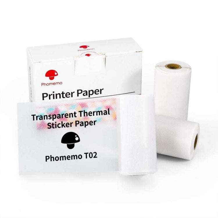 For Phomemo T02 3rolls Bluetooth Printer Thermal Paper Label Paper 50mmx3.5m 20 Years Black on Tr...