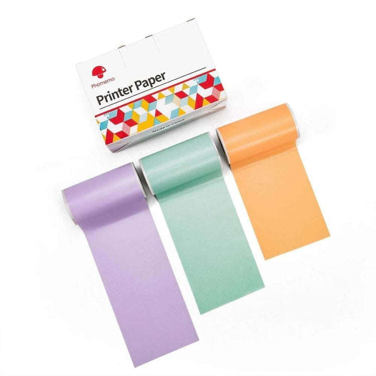 For Phomemo T02 3rolls Bluetooth Printer Thermal Paper Label Paper 50mmx3.5m 20 Years Black on Gr...