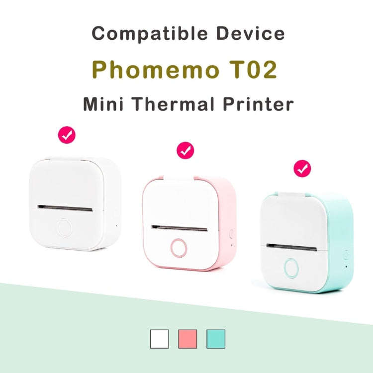 For Phomemo T02 3rolls Bluetooth Printer Thermal Paper Label Paper 50mmx3.5m 2 Years Black on Whi...