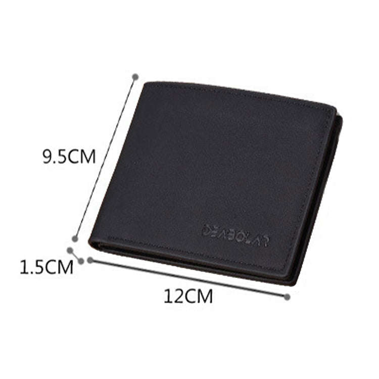 DEABOLAR Multifunctional Men Short PU Leather Wallet Multi-Card Coin Purse(Light Coffee)