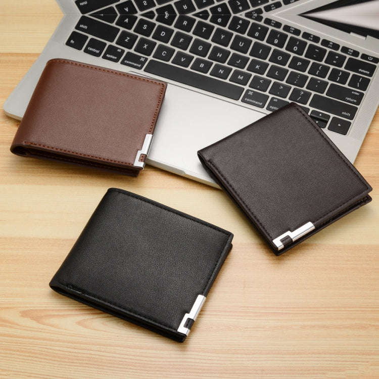 DEABOLAR Multifunctional Men Short PU Leather Wallet Multi-Card Coin Purse(Dark Brown)