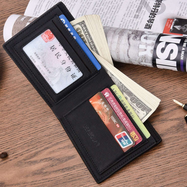 DEABOLAR Multifunctional Men Short PU Leather Wallet Multi-Card Coin Purse(Dark Brown)