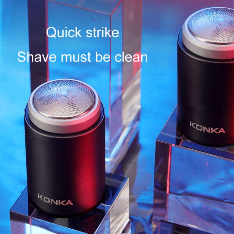 KONKA Mini Portable Razor Outdoor Waterproof Men Razor, Color: Black+1 Knife Head