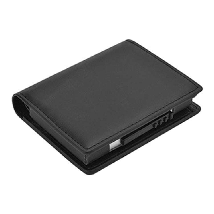 RFID Anti-Theft Short Wallet Automatic Pop-Up Aluminum Alloy Antimagnetic Card Holder(Black)