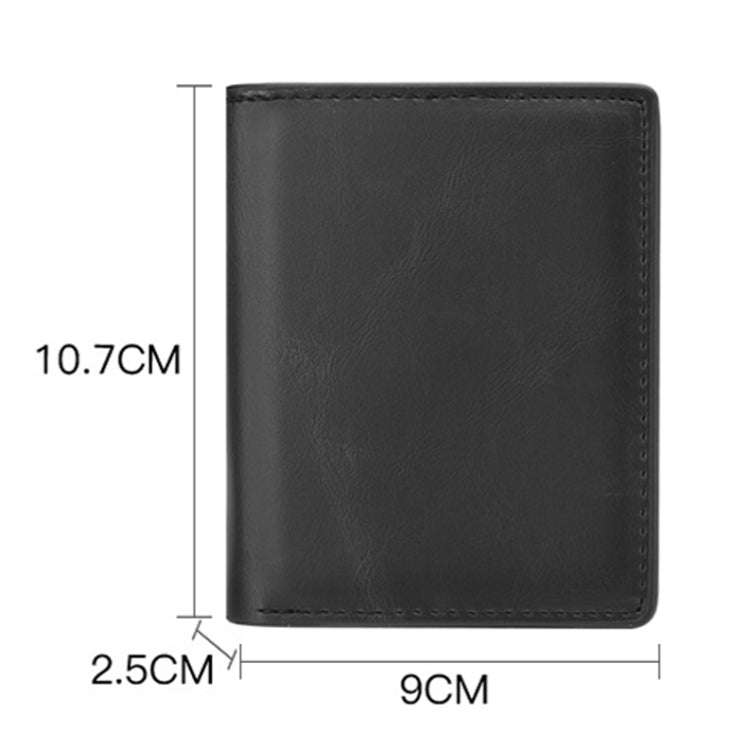 RFID Anti-Theft Short Wallet Automatic Pop-Up Aluminum Alloy Antimagnetic Card Holder(Dark Brown)