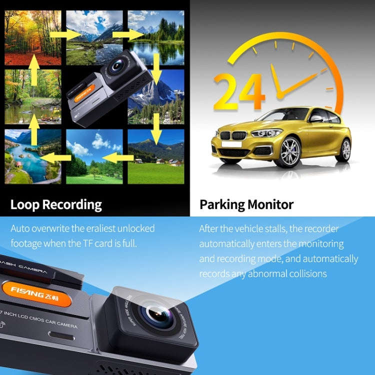 FISANG 2K HD Night Vision Car WIFI Car Driving Recorder, Style: Single Recording 2K