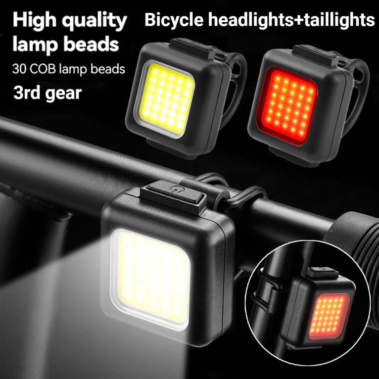 COB Lamp Beads Mini Mountain Bike Light USB Rechargeable Cycling Waterproof MTB Road Bike Lamp, C...