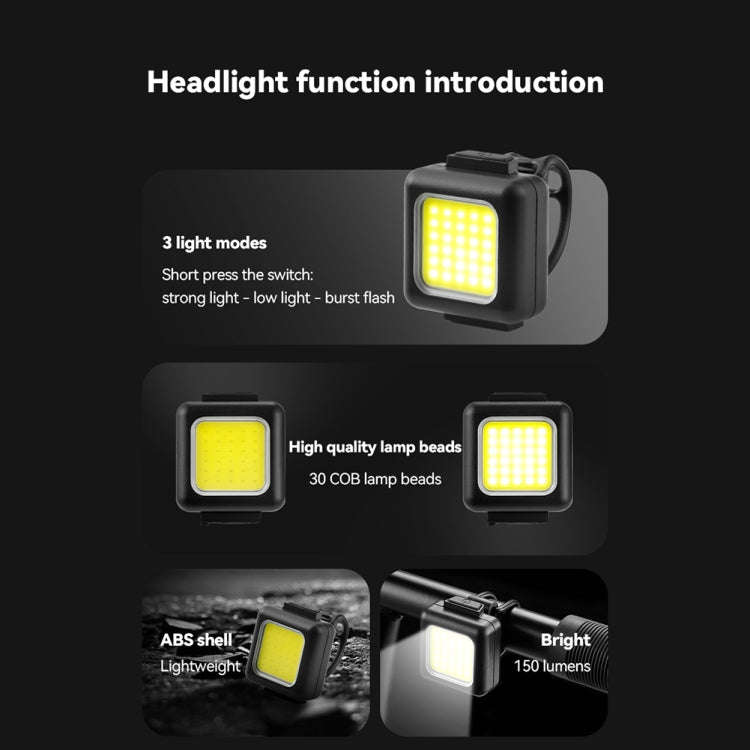 COB Lamp Beads Mini Mountain Bike Light USB Rechargeable Cycling Waterproof MTB Road Bike Lamp, C...